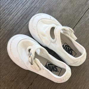 Vans Kids White Canvas Mary Jane Sneakers